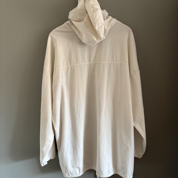 Vintage Papery White Cotton Hooded Shacket - Picture 7 of 14